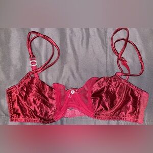 Victoria's Secret Deep Red Satin Bra